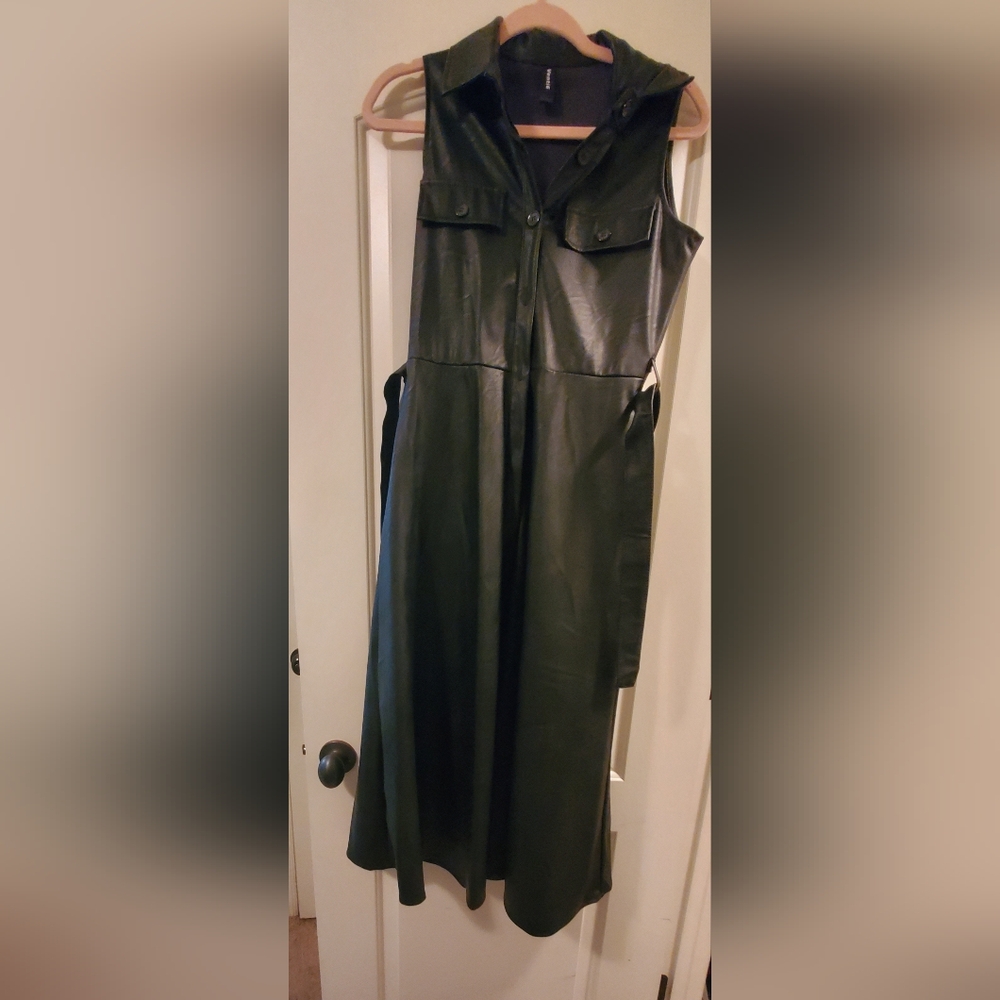 Black Faux Leather Dress